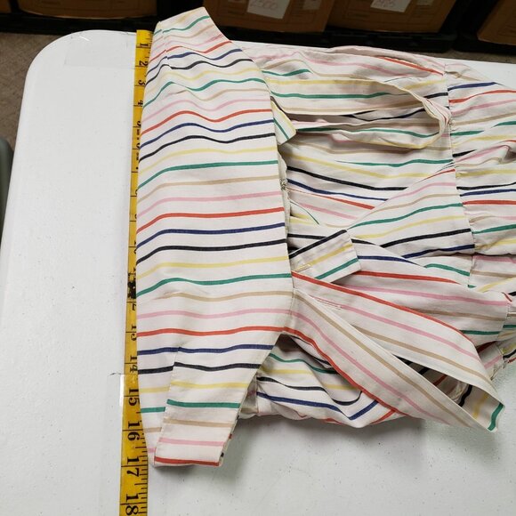 J Crew Womens Rainbow Stripe Tiered Maxi Dress Size 10 Preppy Vacation Stretch - Picture 13 of 16